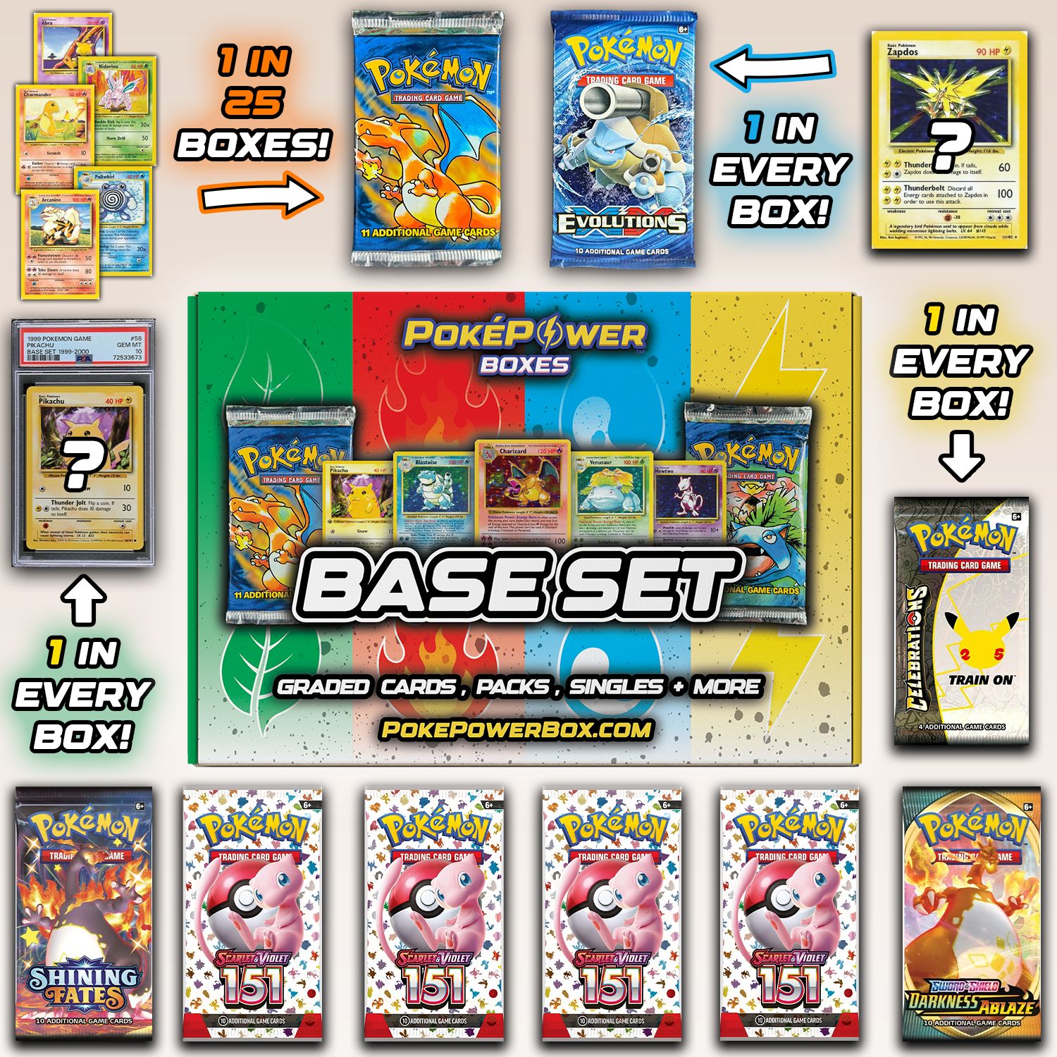 🔥 BASE SET Vintage Theme Box (Limited Edition) – PokéPower Box